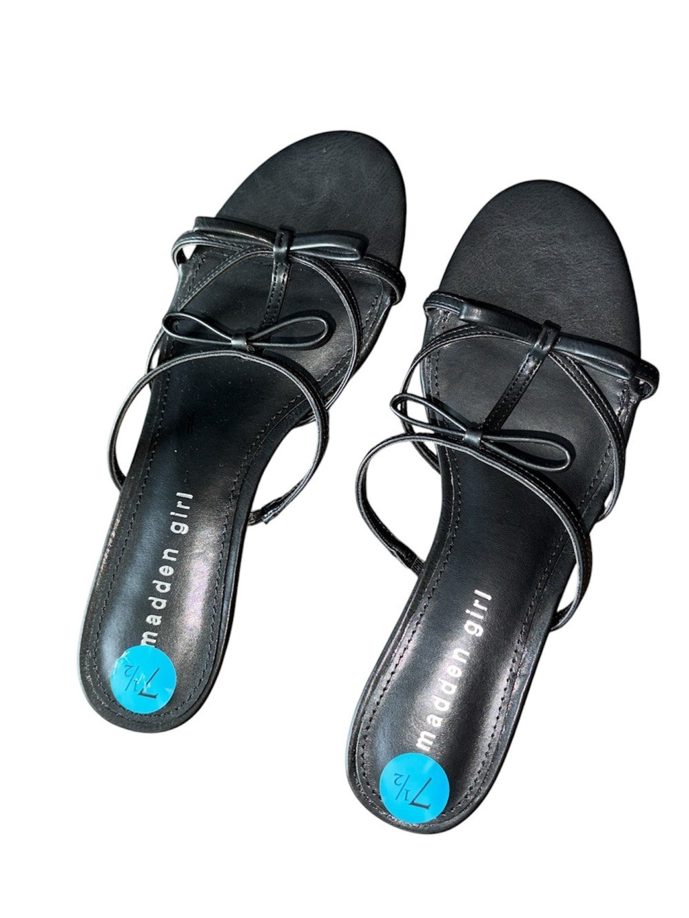 Madden Girl Black Bow Strap Slide Mules Size 7.5